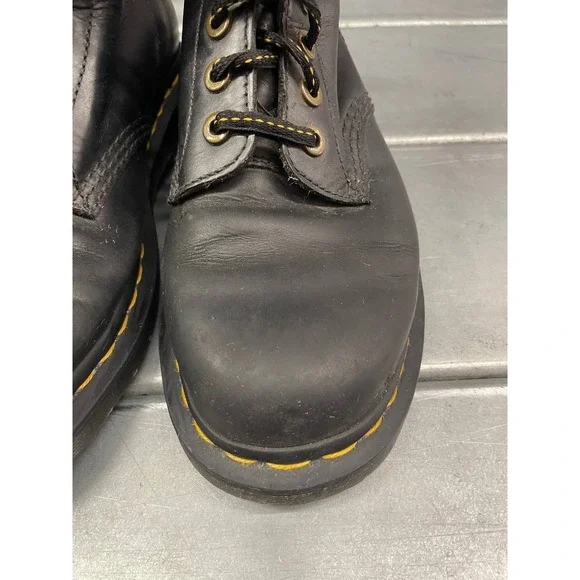 Dr. Martens 1460 Pascal Combat Boots Womens 7 Black Leather Lace Up - Picture 5 of 14